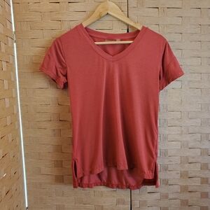 Zella Short Sleeve Size XS Burnt Orange V-Neck